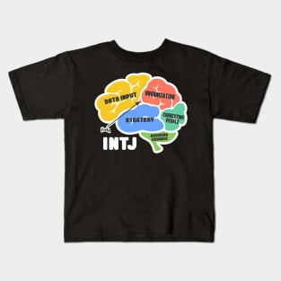 INTJ personality type brain sectors funny introvert anti-social Kids T-Shirt